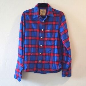Hollister Plaid Flannel Casual Button Down Shirt size L